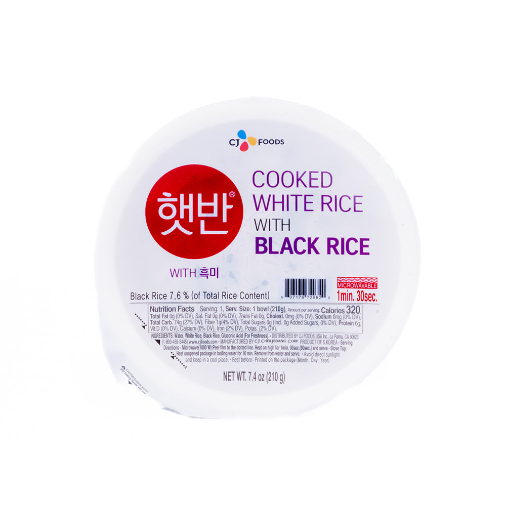 Cooked White Rice with Black Rice