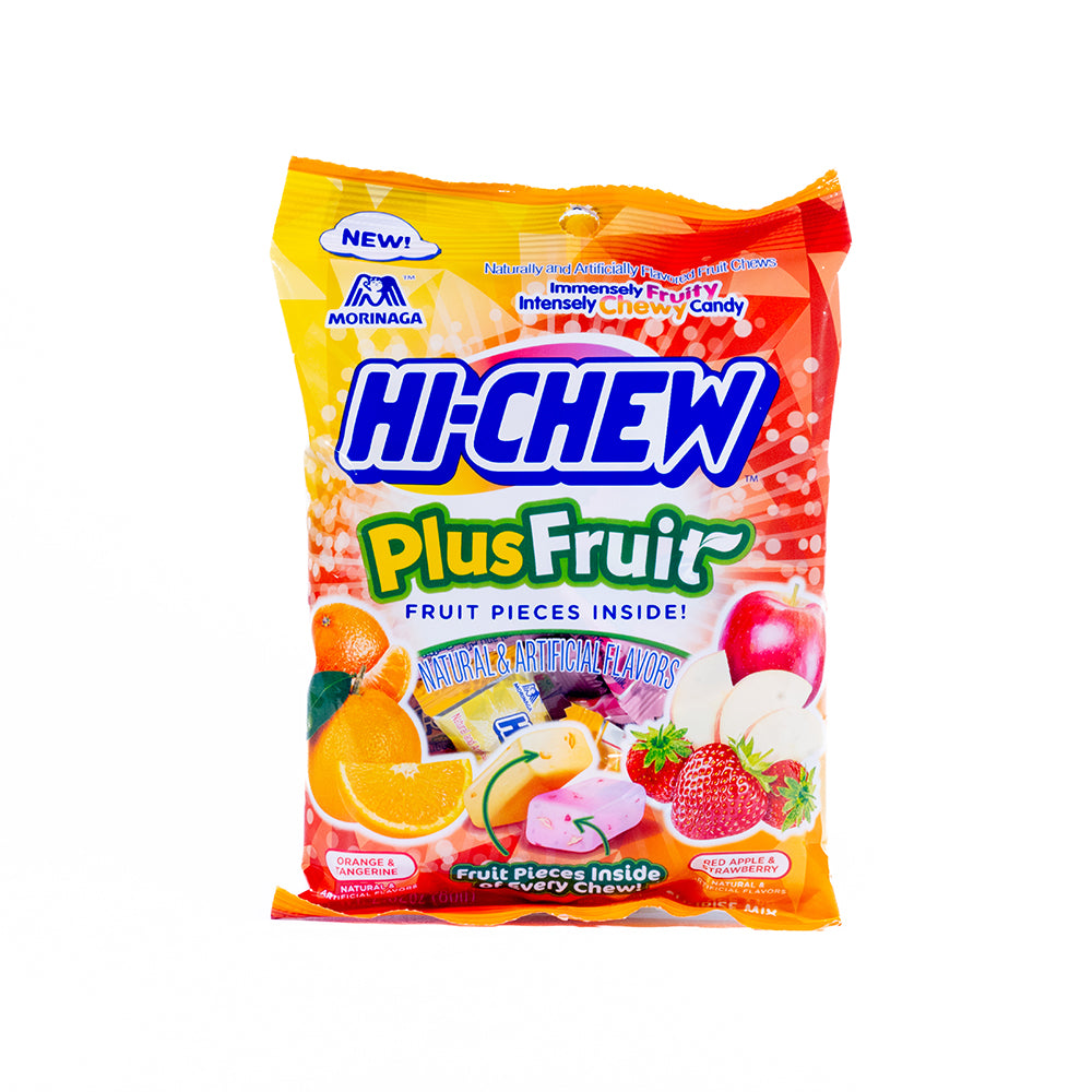 Hi-Chew Plus Fruit (Orange & Tangerine, Red Apple & Strawberry) Chewy Candy (14-15 Pieces)